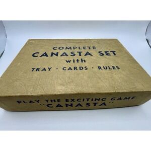 Vintage Canasta Playing Cards with Rules for Playing And Tray. Complete